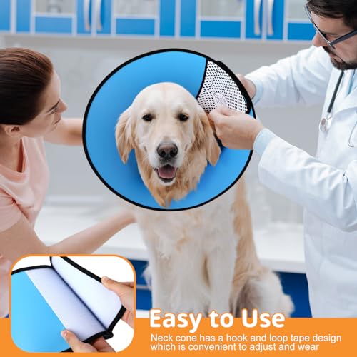 Image of Paterr 9 Pcs Soft Dog Cone Collar Adjustable Protective for Pet Flexible Plastic Cone for Dog After Surgery Recovery E Collar for Wound Healing Small Medium Large(Colorful)