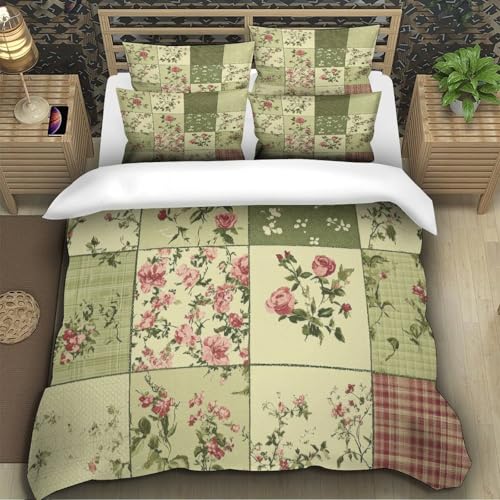 Housse de couette fleurs vintage 3D microfibre de qualité supérieure - 5