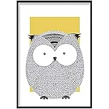 Photo Gallery artze wall art poster con gufi, 50 x 70 cm (larghezza x altezza), colore: giallo Photo Gallery artze wall art poster con gufi, 50 x 70 cm (larghezza x altezza), colore: giallo