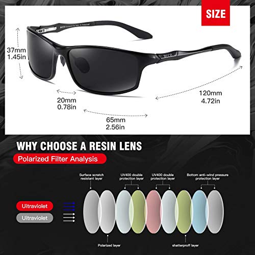 Image of DUCO Polarized Sunglasses for Men 100% UV400 Protection Metal Frame Driving Men's Sun Glasses