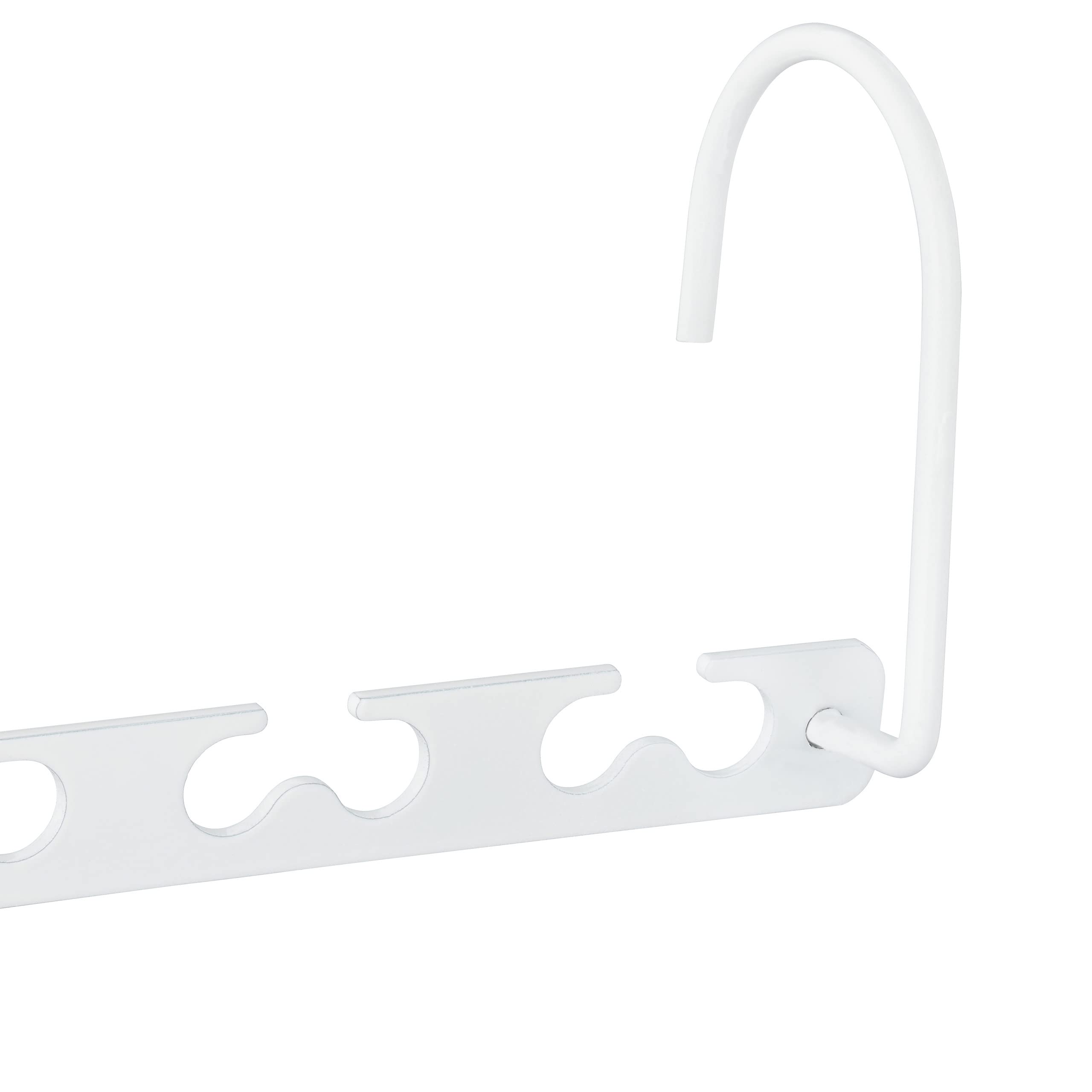Relaxdays Pack de 24 Perchas Ropa Ahorra Espacio con Ganchos Giratorios, Metal, Blanco, 26 cm