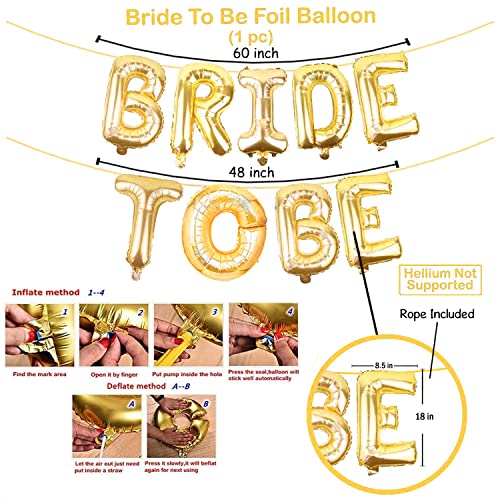 Image of Party Propz Bride To Be Decoration Kit | 29 Pcs Bridal Shower Party Supplies | Foil Balloons, Sash, Banners | Metallic Laser Aluminum, Cardstock Paper | Bachelorette Party Decorations