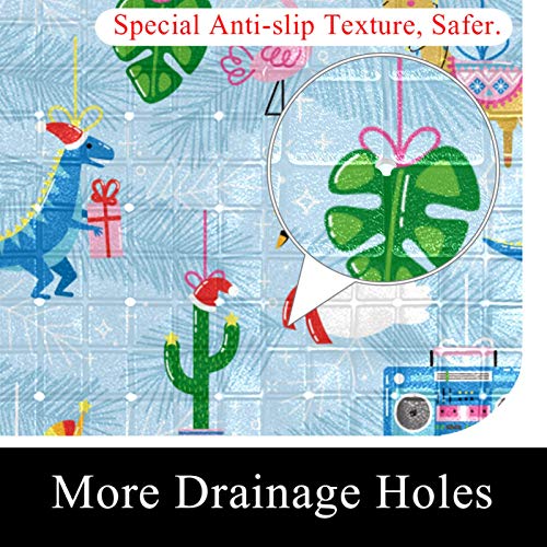 Tapis de douche antidérapant enfant sécurisé bleu 37x67 cm