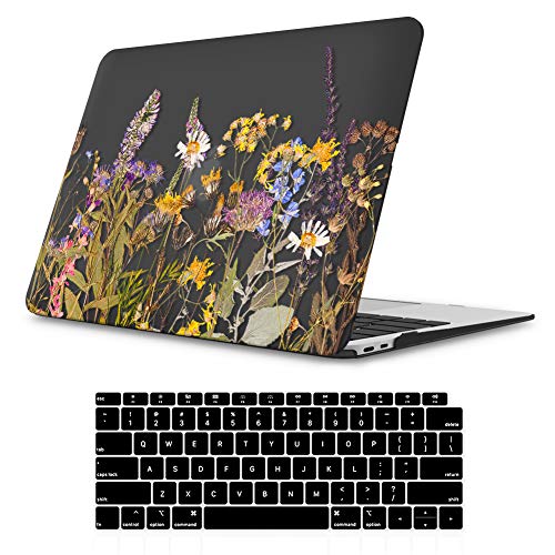 iLeadon MacBook Air 13 Inch Case 2020 2019 2018 Release A2179 A1932, Soft Touch Ultra Thin Hard Shell Cover for Apple Newest MacBook Air 13 Inch with Retina Display fits Touch ID, Summer Flowers