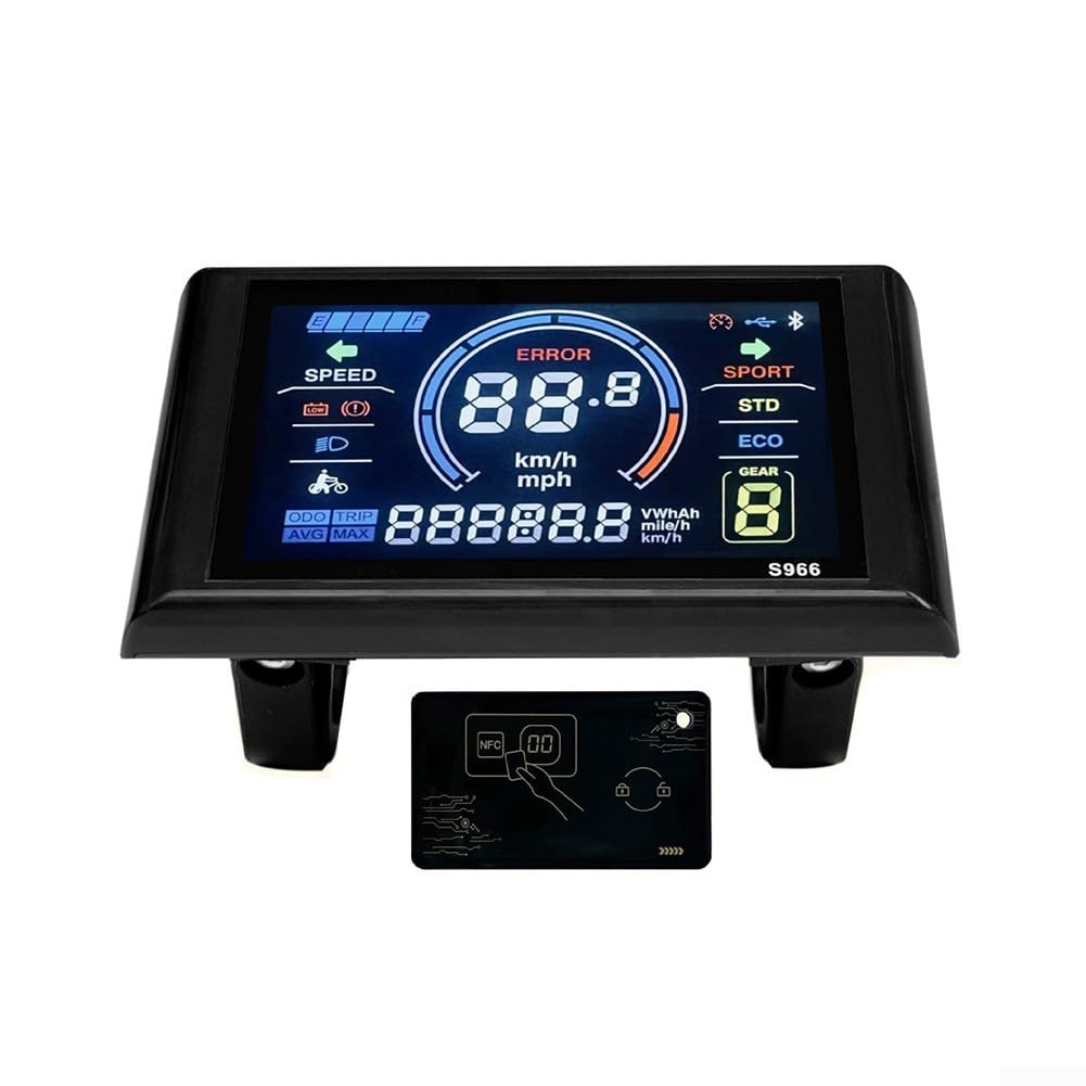 LEbike Display LCD S966 per controller di protocollo n. 2, computer elettrico per bici da 24-72 V con NFC, interfaccia a 5 pin