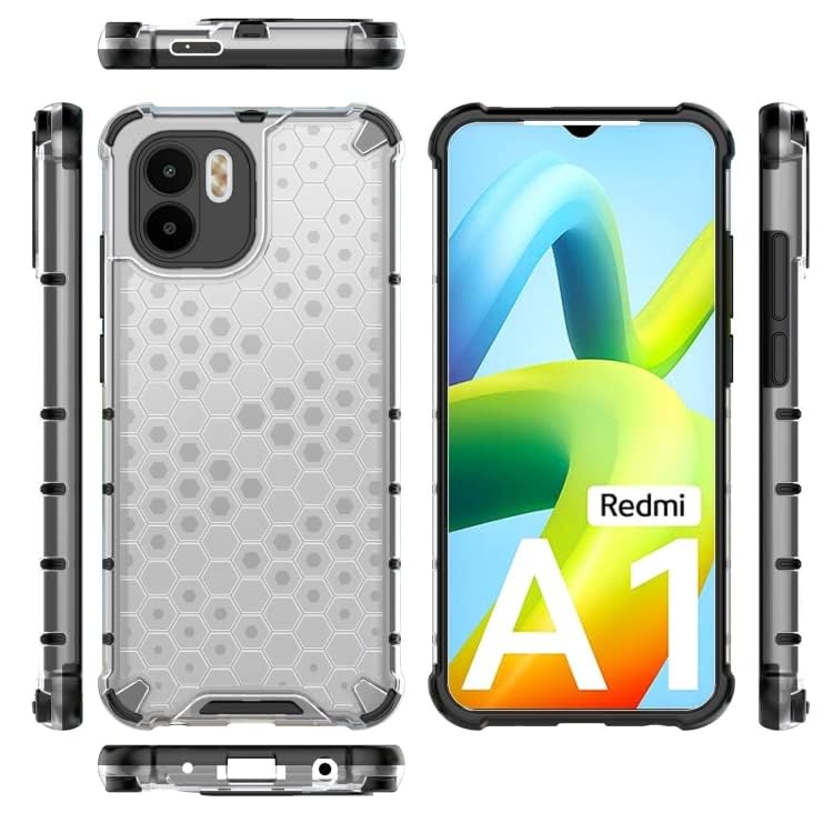 Image of Lustree TPU Honey Comb Armor Shock Proof Back Cover for for Redmi A1 (Transparent)