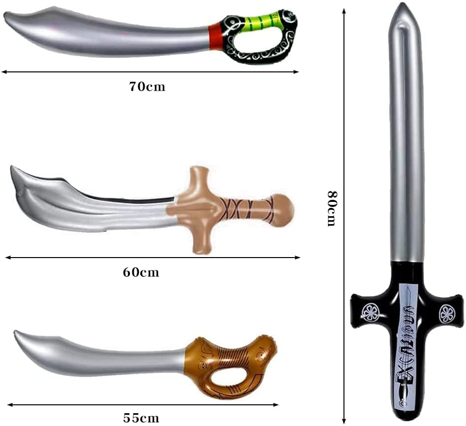 Pack of 8 Inflatable Pirate Sables, Pirate Sword, Inflatable Pirate Sword Stick Balloons - Image 2