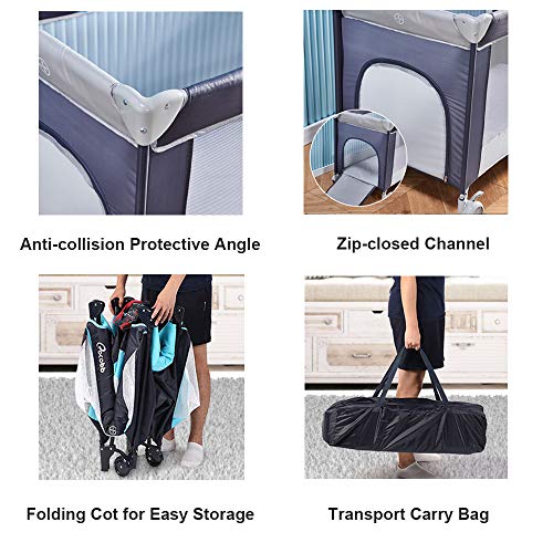 TecTake 800032 New Portable Child Baby Travel cot Bed playpen with entryway with Carry Bag, 132 x 75 x 104 cm (Beige) 5 TecTake 800032 New Portable Child Baby Travel cot Bed playpen with entryway with Carry Bag, 132 x 75 x 104 cm (Beige) - Image 5