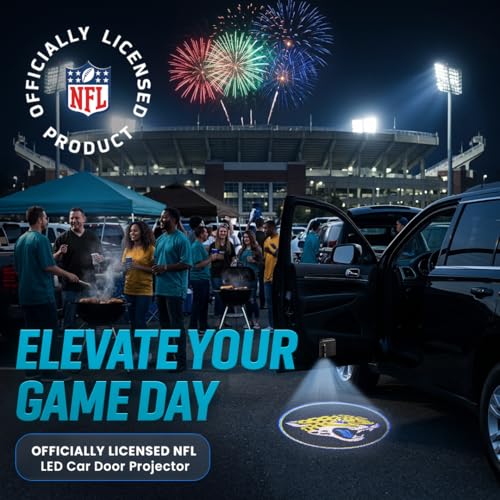 Image of LED Car Door Light - Officially Licensed NFL Wireless Projector - Show Your Team Pride - Battery Powered, Easy Install
