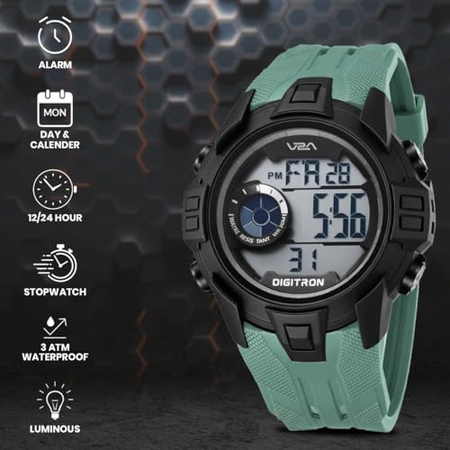 Image of V2A Digitron 2117 Sports Watch for Men & Boys | Alarm, Stopwatch, 12 /24H | 3 ATM Water Resistant | Luminous Display | Gifts for Men & Boys