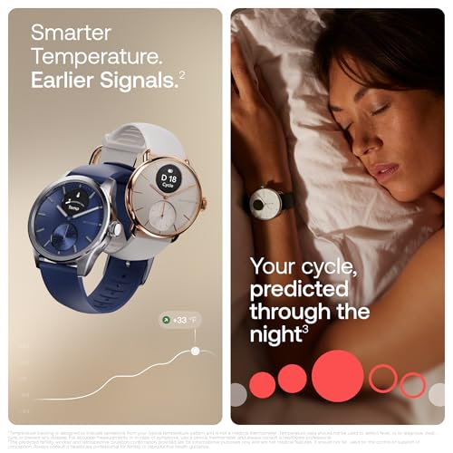 Image of WITHINGS ScanWatch 2 - Hybrid Smart Watch, Heart Rate Monitoring, Fitness Tracker, Cycle Tracker, Sleep Monitoring, GPS Tracker, 30-Day Battery Life, Android & Apple Compatible, HSA /FSA