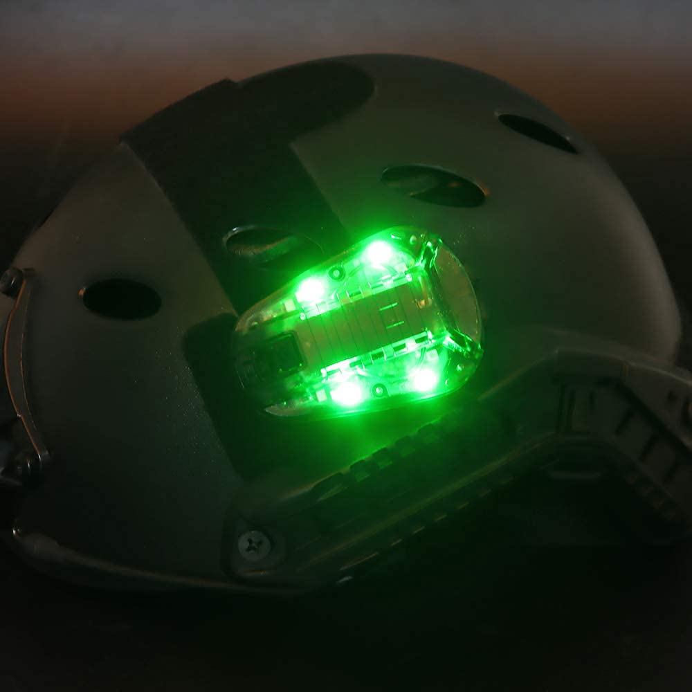 Lampe tactique étanche pour casque d'airsoft vert rouge stroboscopique