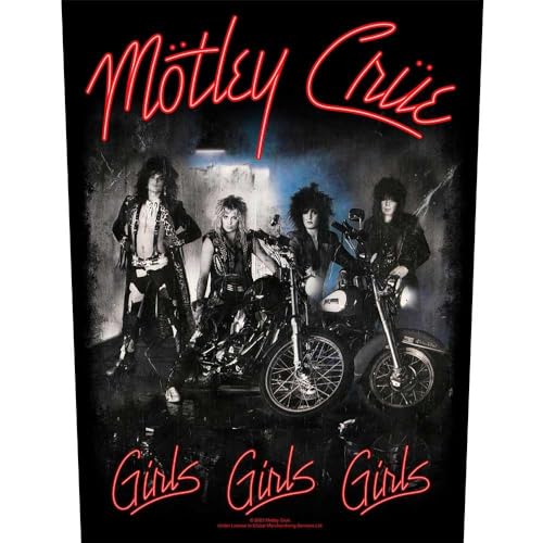 MÖTLEY CRÜE Écusson à coudre au dos # 13 Girls Girls 36 x 29 cm