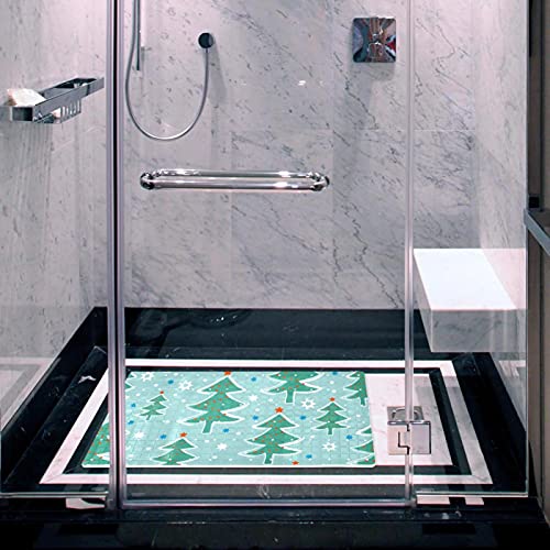Alfombrilla de baño de PVC de alta calidad con estrellas de árbol de Navidad 7