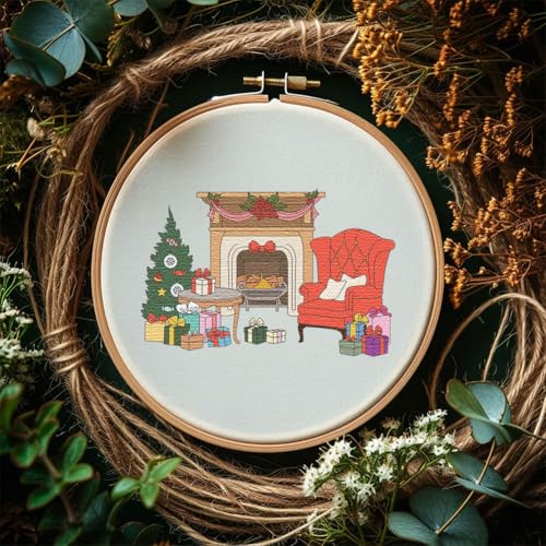 Image of Peacoblue Water Soluble Embroidery Patterns for Beginners, Christmas Tree Piano Bird Misttletoe 4 Sheets with 20pcs, Wash Away Embroidery Pattern Stabilizer for Hand Sewing Lover Women Adults