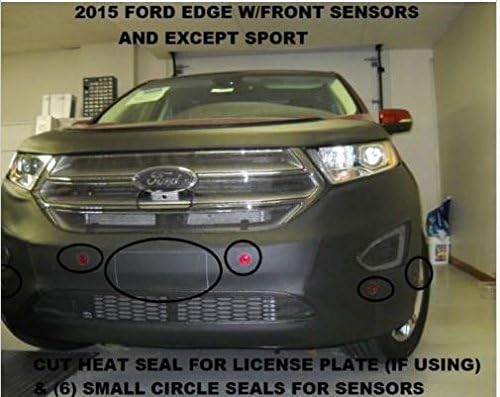Lebra 2 Piece Front End Cover Black - Car Mask Bra - Fits - 2015-2017 Ford Edge with Front Sensors, Excludes Sport Model