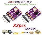 TECNOIOT 2pcs sht31 temperatura de tuberías & sht31-d Humidity Sensor módulos Breakout Weather