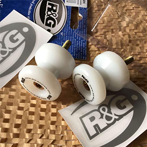 R&G Racing Cotton Reels 2Pcs M6 Motorcycle Swing Arm Spools Sliders Cnc Swing Arm Stand Screw For Yamaha Yzf R1 R6 Cr0002Wh (White) #TOP14