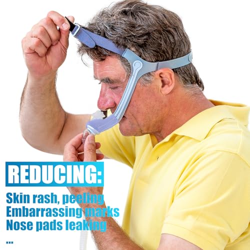 Image of Nuanchu 12 Pcs Nasal Pillow Liner for CPAP Cushion Nasal Cushion Pillow Covers Cotton Liners Skin Sleep Protector Compatible Comfort Reusable Reduce Noisy Air Leaks and Irritation (Blue)