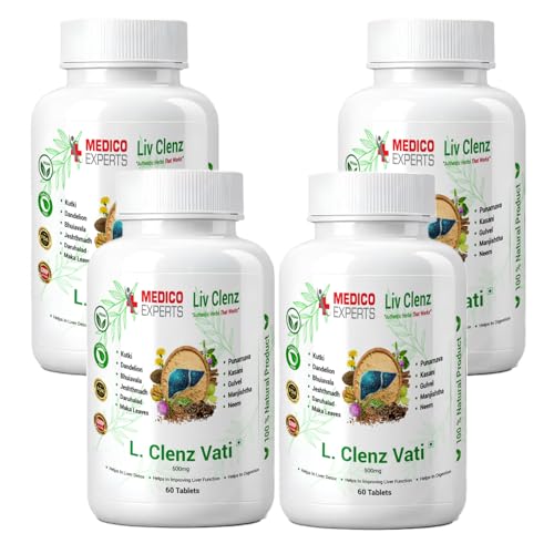 Image of L Clenz Vati - Liver Detox Supplement 240 Tabs (500 mg) | Potent Kutki, Dandelion & 9 liver detox ayurvedic herbs | Helps Repairing Liver From Alcoholic & Fatty Liver (2 Months)