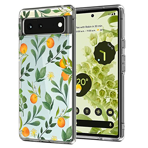 Coque Pixel 6 5G transparente antichoc avec motif agrumes pour téléphone 6,4 pouces Unov