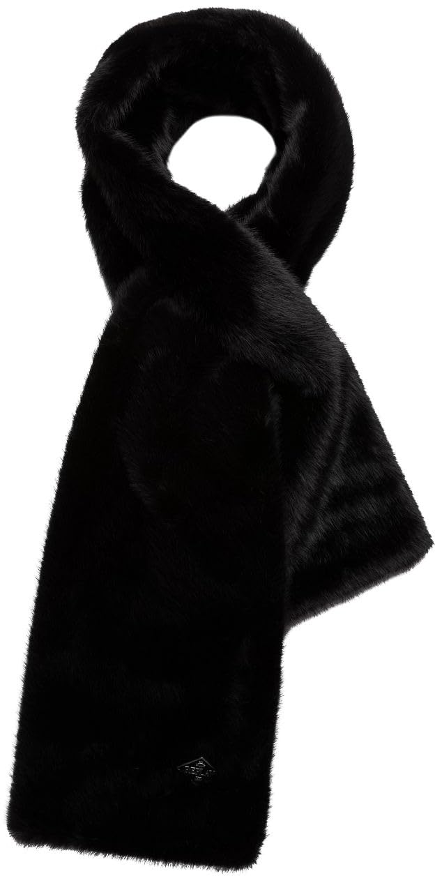 Replay Damen Schal aus Teddy-Fell, Black 0098 (Schwarz), Einheitsgröße