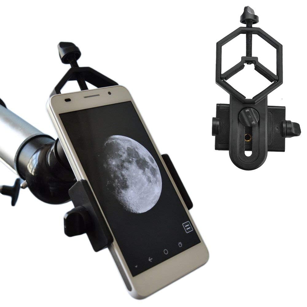 Shackcom Supporto adattatore universale per telescopio per smartphone, compatibile con binocoli monoculari e microscopio, adattatore per telefono cellulare per iPhone Sony Samsung LG Moto