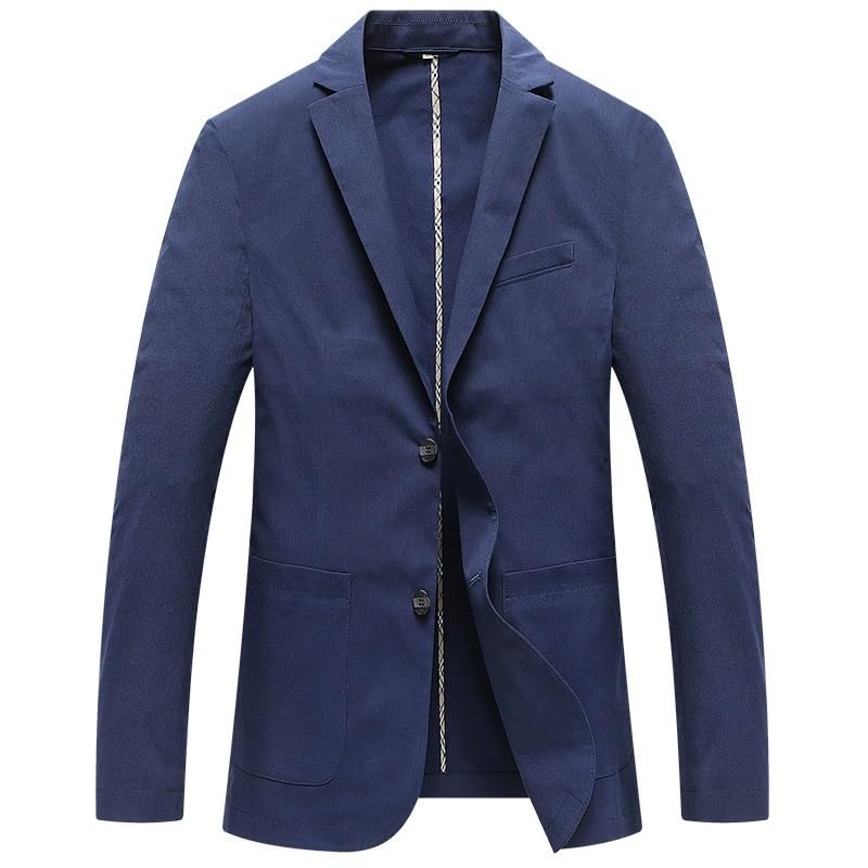 Men's Solid Color Slim Fit Lightweight Casual Sport Coat Spring Single Breasted Suit Jacket