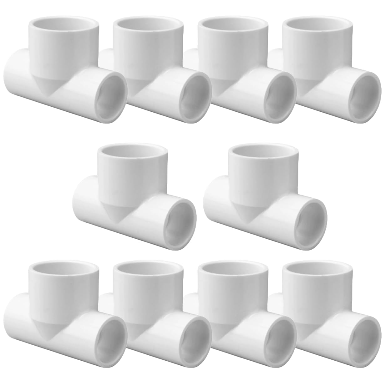 Lesso 401 Series PVC Reducing Tee Fitting - Schedule 40 4×4×1-1/2 Inch SOC White Plumbing Fitting