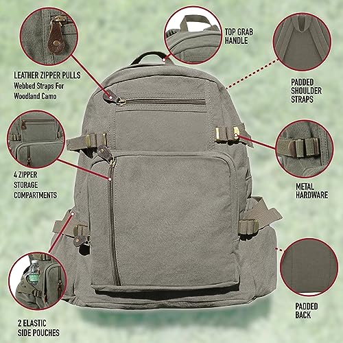 Rothco Jumbo Vintage Canvas Backpack (Earth Brown)3