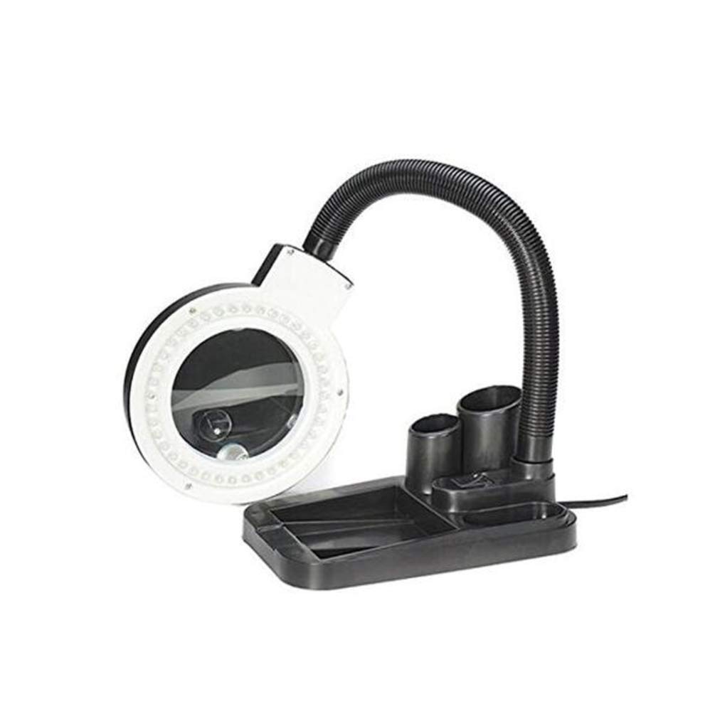 Lampa biurkowa z lupą z podświetleniem LED 5x, lampa z lupą 36 Led, lampa biurkowa z lupą do hobby, rzemiosła, inspekcji, czytania książek, czarny A, szkło powiększające ze światłem Comfortable