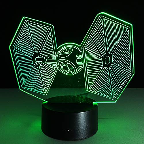 Luz de la noche 3D LED lámpara Ilusión óptica Satélite 3D Deco...