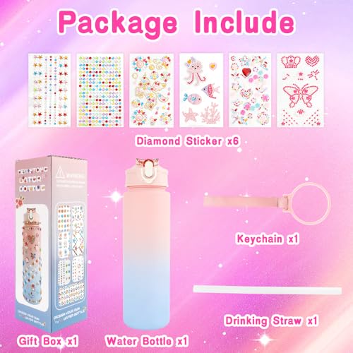 Kits de bouteilles d'eau à décorer pour filles avec strass - 3