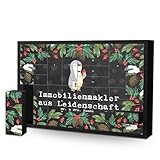 Mr. & Mrs. Panda Adventskalender Immobilienmakler Leidenschaft - Geschenk, Zum Befüllen, Immobilienhändler, Weihnachtskalender, Schachteln, Ausbildung, Tisch, Spruch, Witzig, Bastel