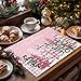Merry Christmas Placemats Set of 6 for Dining Table, Pink Plaid Leopard Xmas Tree Winter Snowflake Washable Wipeable Placemat Heat Insulation Table Mats for Party Kitchen Dining Decoration 13x19 Inch