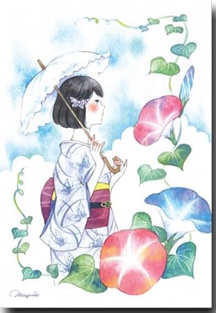 Amazon 夏のイラストポストカード 朝顔 ゆかた絵葉書 暑中見舞い ポストカード 絵柄付はがき 文房具 オフィス用品 Amazon 夏のイラストポストカード 朝顔 ゆかた絵葉書 暑中見舞い ポストカード 絵柄付はがき 文房具 オフィス用品