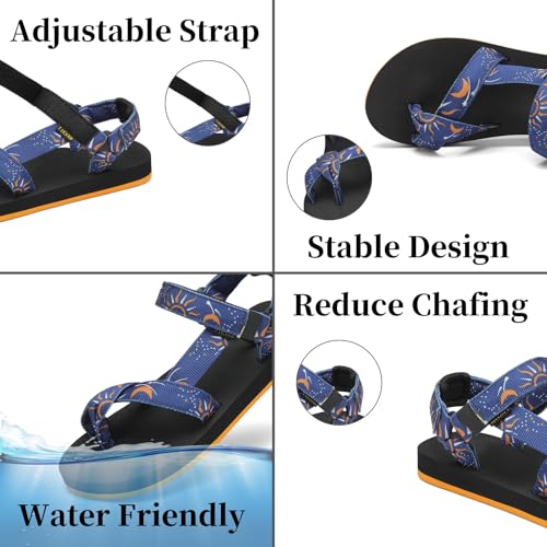 Image of Sport Walking Water Sandals for Women with Arch Support & Adjustable Straps Platform Sandals Women Height Increase