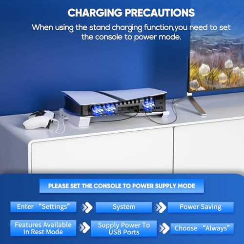 Image of FASTSNAIL Horizontal Stand & Cooling Fan for PS5 Pro /Slim Console - White | Cooling Stand with Auto 3 Fans Speed by Temperature, Controller Charging Station, USB Hub 4 Port for PS5 Slim /Pro Accessories