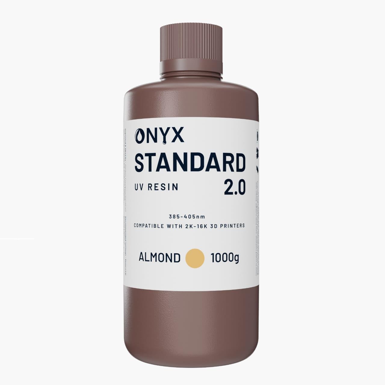 Onyx Standard 2.0 3D Printing Resin – High Precision, Smooth Finish, Tough & Durable 405 nm UV Resin for Elegoo Mars Saturn Jupiter, Anycubic Photon, Phrozen, Creality LCD/MSLA Printers (Almond)-image-20