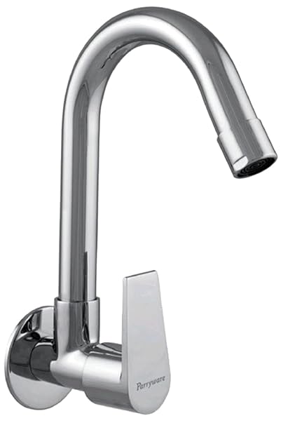 PARRYWARE Praseo Series Wall Mount Cold ONLY Sink Cock (Chrome) | Single Lever, Brass Body Water Tap/Faucet/Cock for Bathroom/Kitchen Wash Basin | T1321A1
