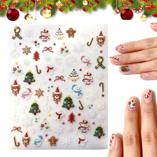 Cute Nail Stickers | 3D Embossed Flower Nail, Stickers Decals Self-Adhesive- | For Nails Supplies Nails Art Design Decoration Accessories Personal Care Women Kids Home Salon