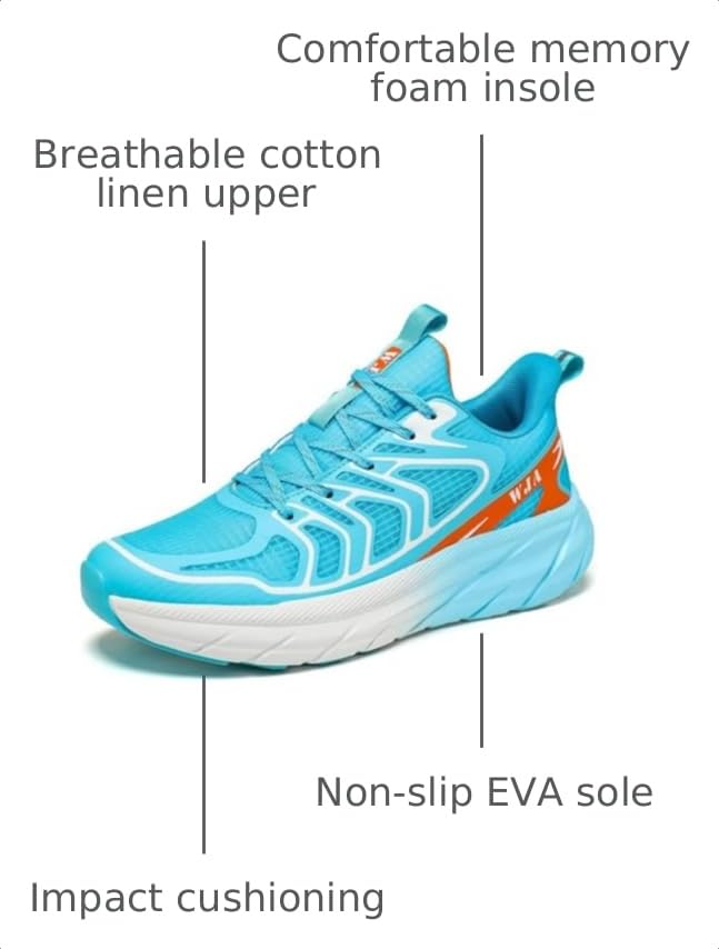 Image of WJA Men's Road-Running-Shoes Walking Fashion Athletic Sneakers Comfort Lightweight Working Gym Mesh Shoes.