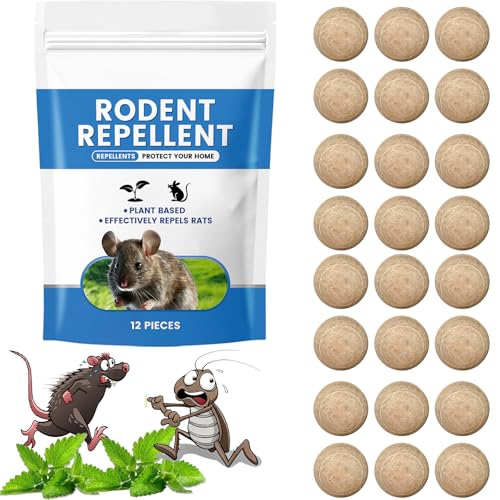 12pcs Repelente de Ratones,Control de roedores,protección para Uso Interior y Exterior,Activado con aceites de Menta, limón y Jengibre, para Roedores, Mosquitos, Hormigas, Ratas (24pcs)