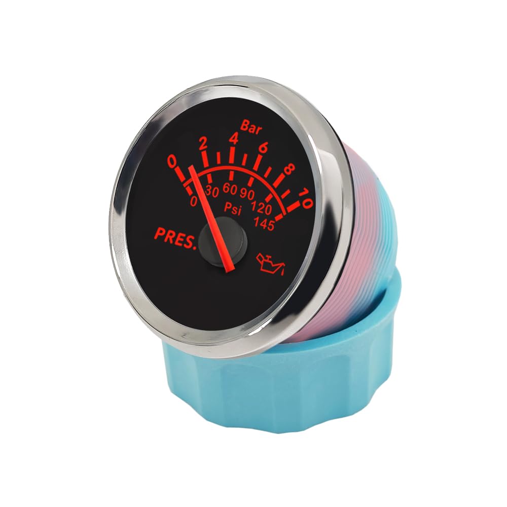 ELING 52mm (2 '') manomètre d'huile 0-10bar 0-145PSI mètre avec rétro-éclairage pour voitures et bateaux automobiles