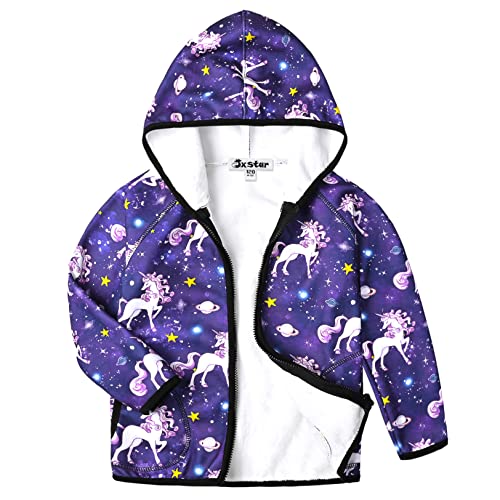 Jxstar Girls Zip-Up Hoodie Kids Fall Winter Warm Sweatshirt Polar Fleece Clothes with Pockets