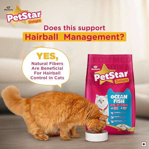 Image of Mankind PetStar Kitten Cat Food - Ocean Fish Flavour (400g) | Complete & Balanced Nutrition for Healthy Growth, Hairball & Digestive Care