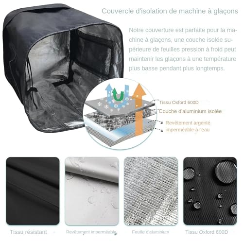 Housse machine à glaçons contre la poussière avec bâche imperméable 33cm