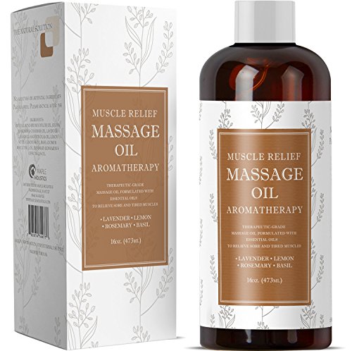 Massage Oil for Sore Muscles and Body Pain Relief  Massage Therapy for Women and Men  Great Deep Tissue Massage for Back Anti Aging Moisturizers for Dry Skin  Sweet Almond Jojoba  16 oz