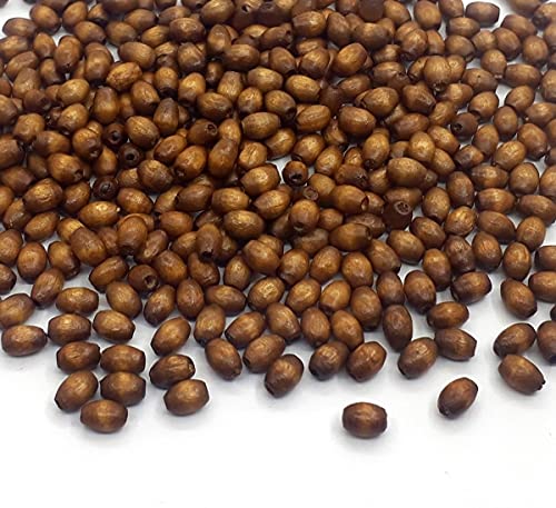Pack of 1200 Wooden Beads 5 x 3 mm Oval Dark Brown Mini Spacer Wooden Beads with Hole for Threading for DIY Jewellery Making Bracelet Wooden Beads - Image 2