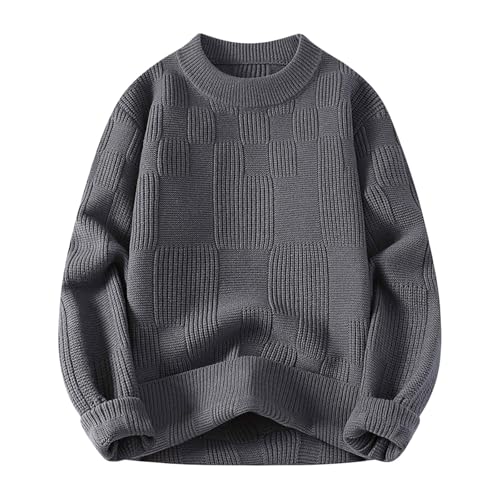 Men's Sweaters Cardigan Knit Vintage Chunky Sweater Loose Casual Knitted Sweater Unisex Woven Crewneck Knitted Top